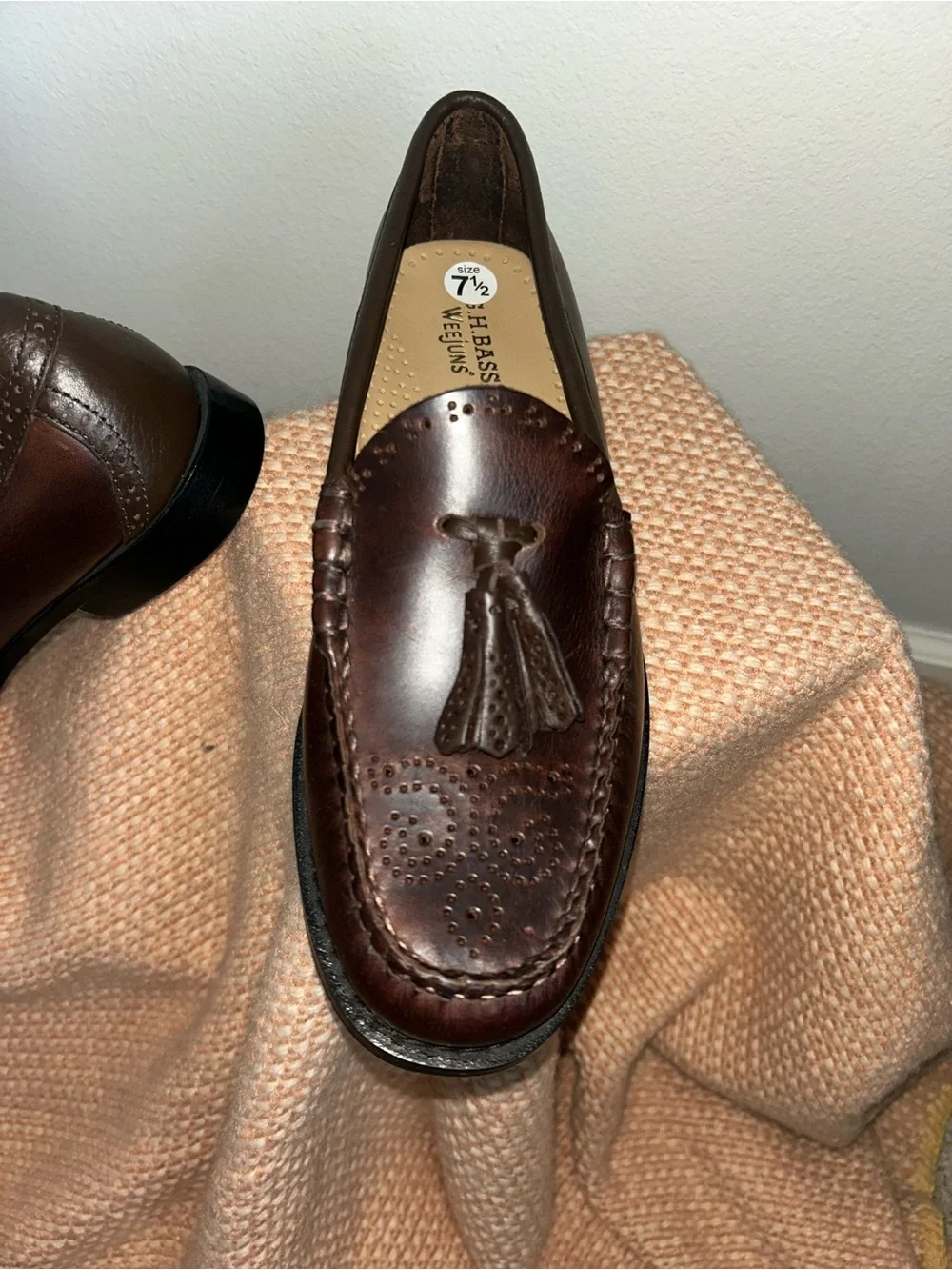 NEW G.H. Bass Weejuns Men's Brown Leather Tassel Loafers Sz 7.5